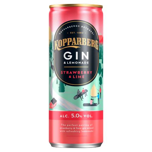 KOPPARBERG GIN & LEMONADE STRAWBERRY & LIME - 250ML - KOPPARBERG