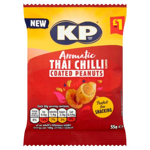 KP AROMATIC THAI CHILLI COATED NUTS - 55G - KP