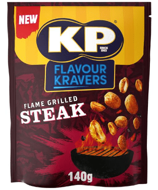 KP FLAVOUR KRAVERS FLAME GRILLED STEAK PEANUTS - 140G - KP