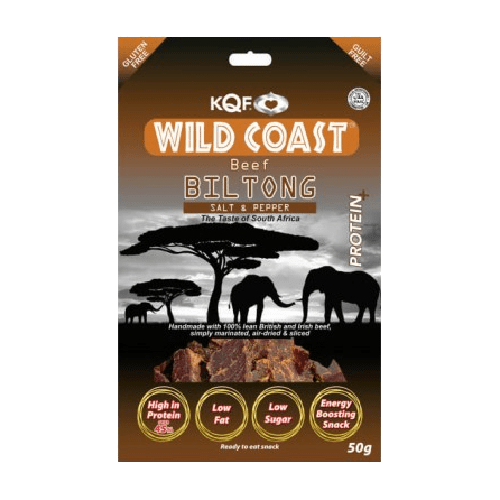 KQF WILD COAST BEEF BIL TONG SALT & PEPPER - 50G - KQF