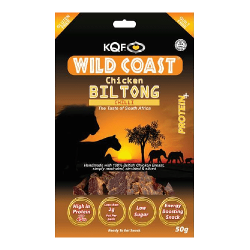 KQF WILD COAST CHICKEN BILTONG CHILLI - 50G - KQF