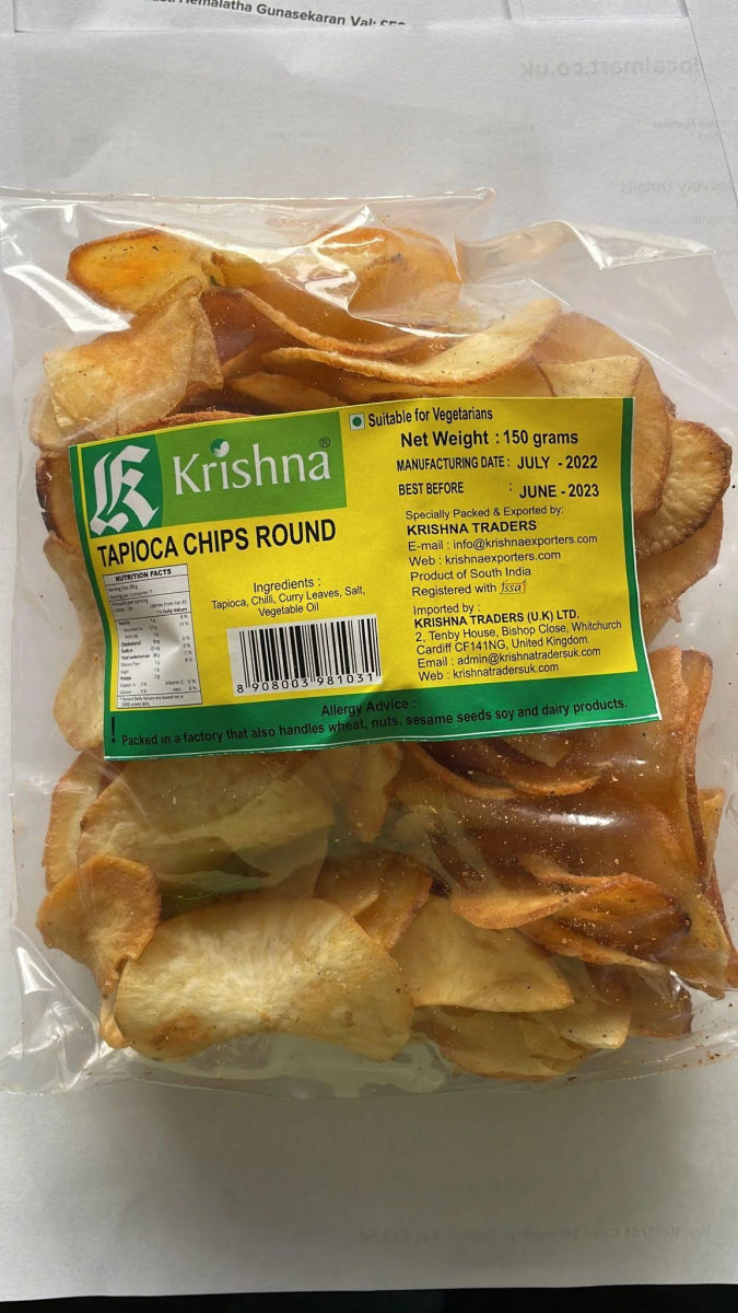 KRISHNA TAPIOCA CHIPS ROUND - 150G - KRISHNA