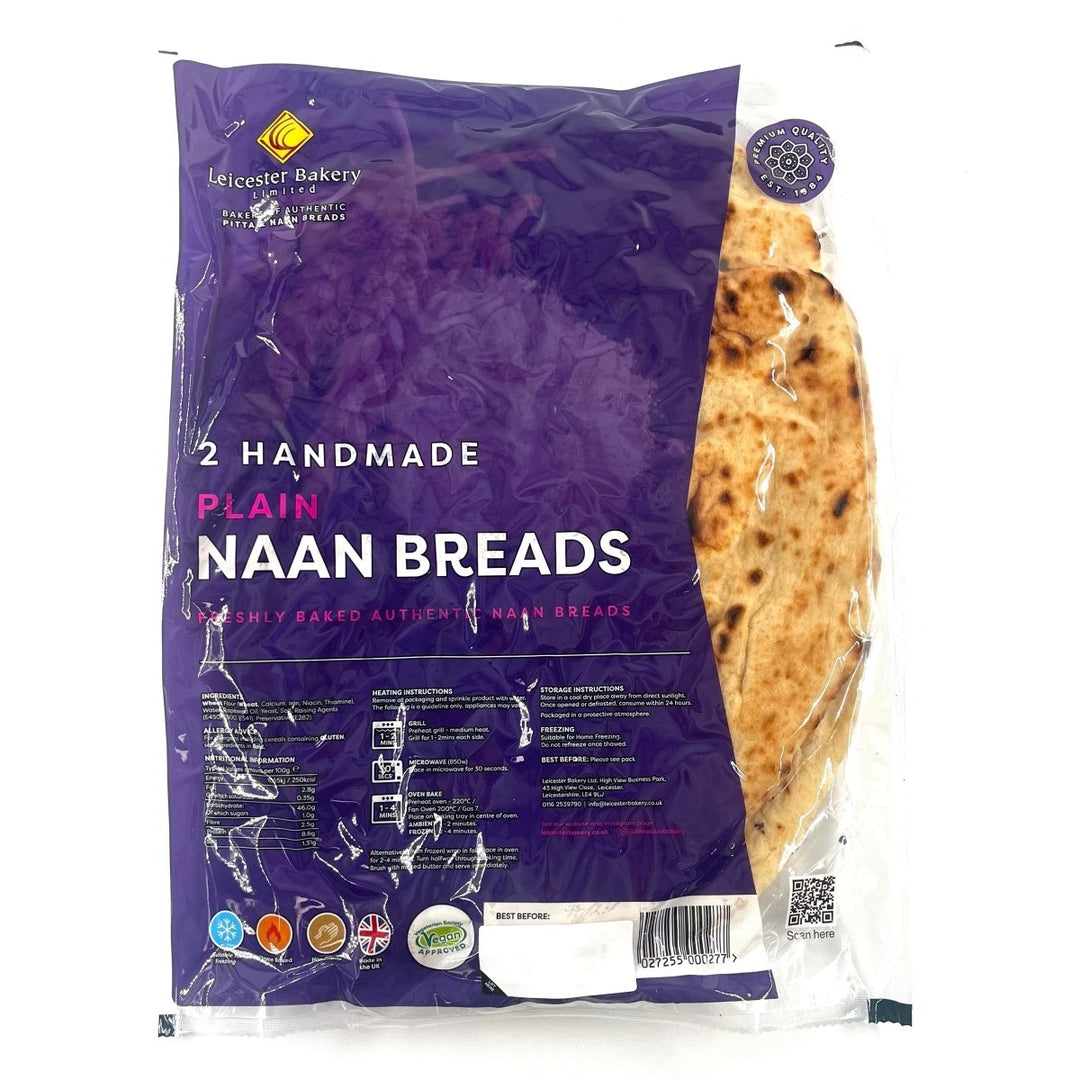 LEICESTER BAKERY HAND MADE PLAIN NAAN BREADS - 2PIECES - LEIC H/M