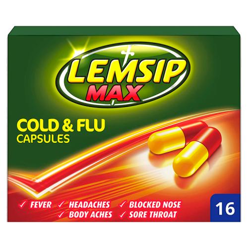 LEMSIP GSL MAX COLD & FLU CAPS - 16PK - LEMSIP