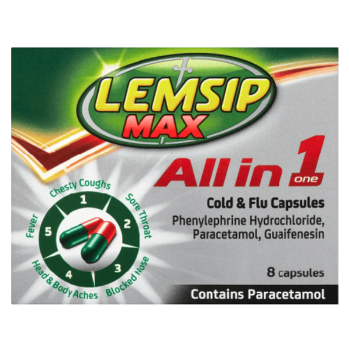 LEMSIP MAX ALL IN ONE LEMON - 8 SACHETS - LEMSIP