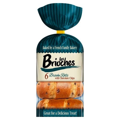 LES BRIOCHES 6 BRIOCHE ROLLS WITH CHOCOLATE CHIPS - 240G - LES BRIOCHES