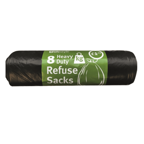 LIFESTYLE HEAVY DUTY REFUSE SACKS - 8 PACK - LIFESTYLE