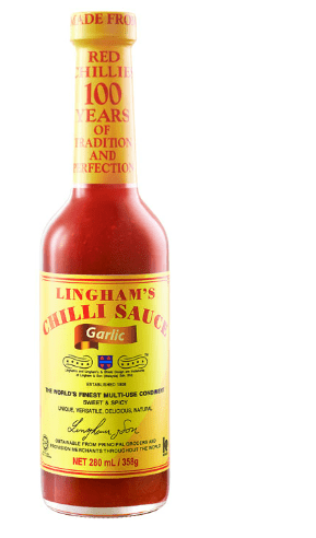 LINGHAM'S CHILLI SAUCE WITH GARLIC - 358G - LINGHAM'S