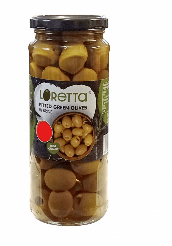 LORETTA PITTED GREEN OLIVES - 935G - LORETTA