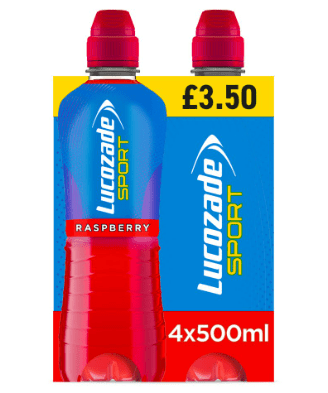 LUCOZADE SPORT RASPBERRY 4PK - 500ML - LUCOZADE