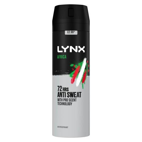 LYNX AFRICA AEROSOL ANTIPERSPIRANT DEODORANT - 200ML - LYNX