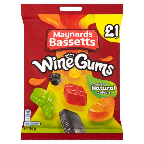 MAYNARDS BASSETTS WINE GUMS - 165G - MAYNARDS