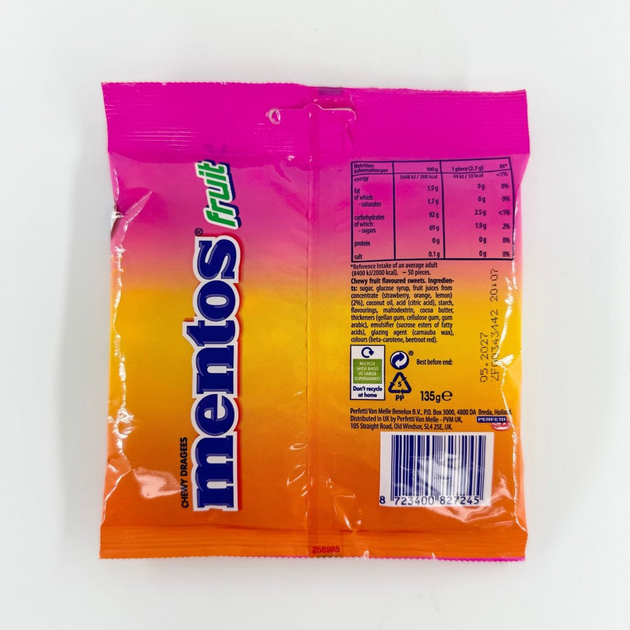 MENTOS FRUIT BAG - 135G - MENTOS