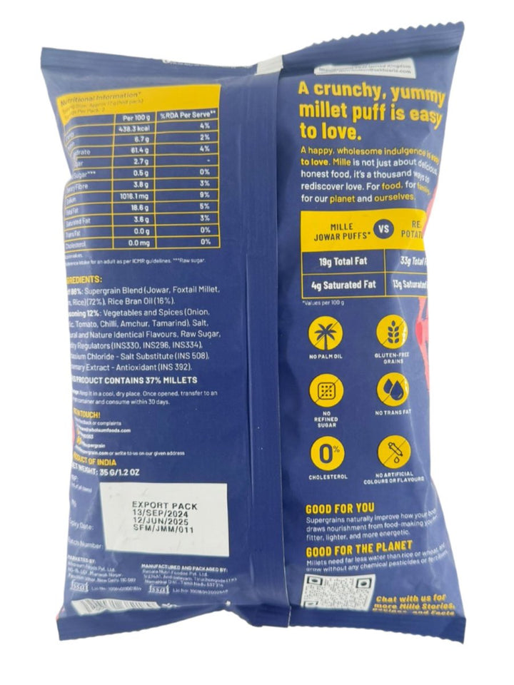 Mille A Supergrain Co Jowar Puff Magic Masala - 35g - MILLE