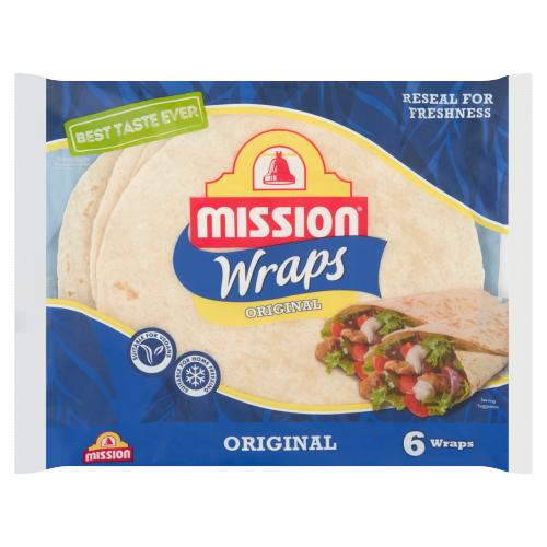 MISSION PLAIN TORTILLA WRAPS - 6PACK - MISSION