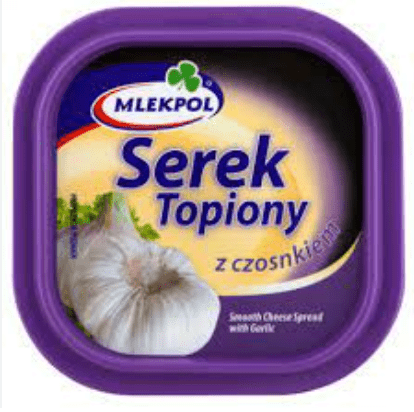 MLEKPOL SEREK TOPIONY SMOOTH CHEESE SPREAD WITH GARLIC - 100G - MLEKPOL