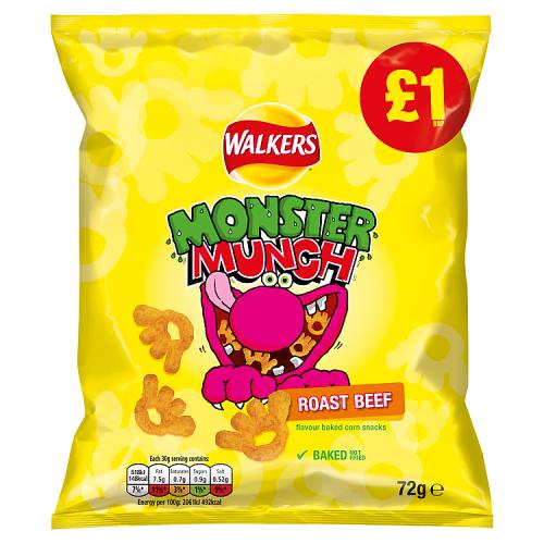 MONSTER MUNCH ROAST BEEF - 72G - M/MUNCH