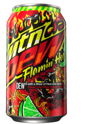 MOUNTAIN DEW FLAMIN HOT SODA - 355ML - MOUNTAIN DEW