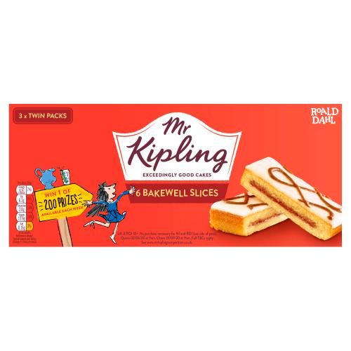 MR KIPLING BAKEWELL SLICES - 6PK - KIPLING