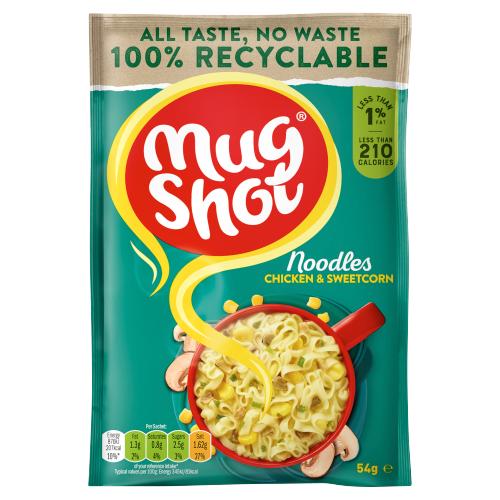 MUGSHOT CHICKEN & SWEETCORN NOODLES - 54G - MUGSHOT