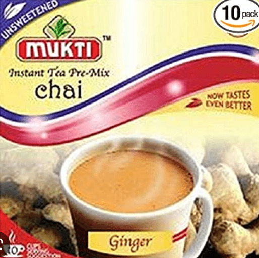 MUKTI INSTANT TEA PRE - MIX CHAI GINGER (UNSWEETENED) - 140G - MUKTI