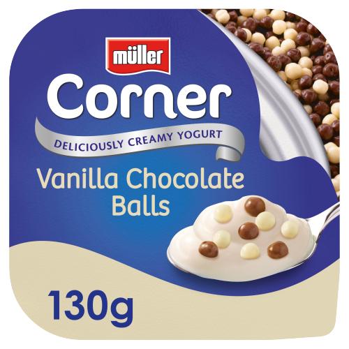 MULLER CRUNCH CORNER VANILLA CHOC BALLS - 130G - MULLER