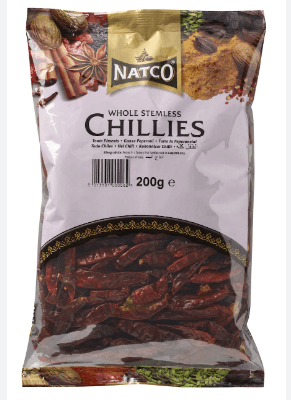 NATCO CHILLI WHOLE STEMLESS - 200G - NATCO