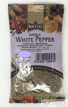 NATCO WHITE PEPPER WHOLE - 100G - NATCO