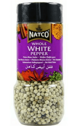 NATCO WHITE PEPPER WHOLE (JARS) - 100G - NATCO