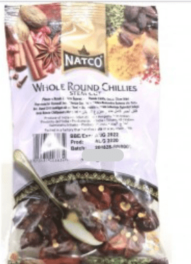 NATCO WHOLE ROUND CHILLIES STEM CUT - 80G - NATCO