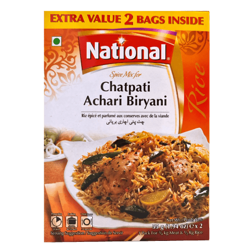 NATIONAL CHATPATI ACHARI BIRYANI SPICE MIX - 110G - NATIONAL