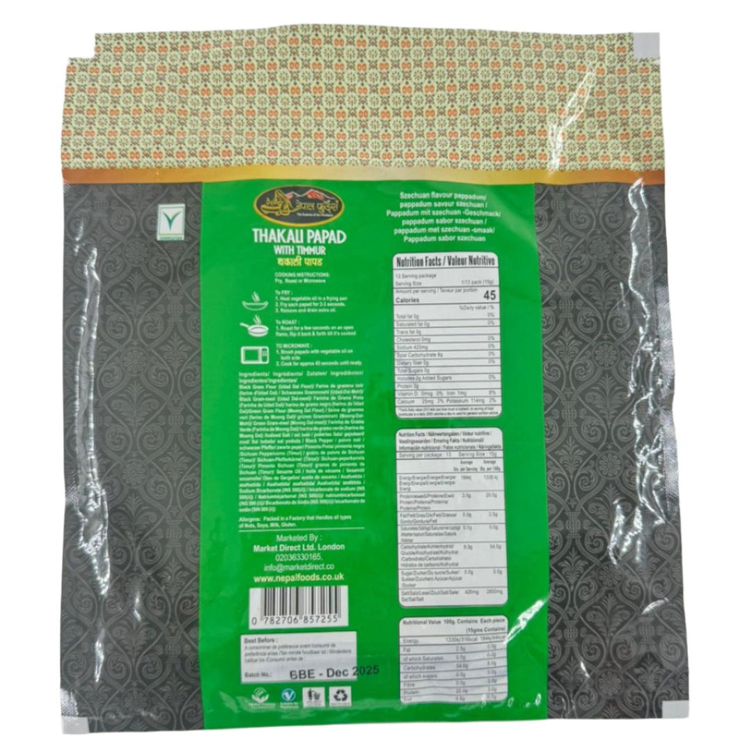 Nepal Foods Thakali Papad With Timmur - 200g - NEPAL FOODS