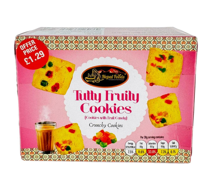 Nepal Foods Tutty Fruity Cookies With Fruit Candy - 180g - NEPAL FOODS