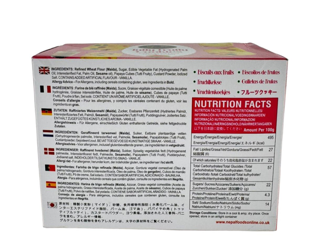 Nepal Foods Tutty Fruity Cookies With Fruit Candy - 180g - NEPAL FOODS