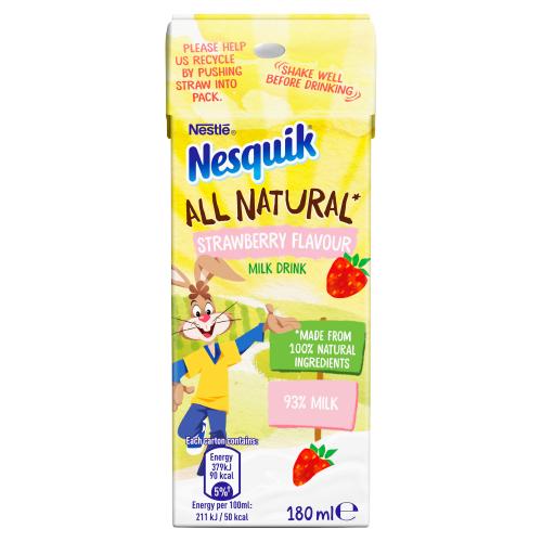 NESQUIK ALL NATURAL STRAWBERRY MILK - 180ML - NESQUIK