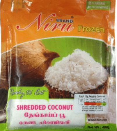 NIRU FROZEN SHREDDED COCONUT - 400G - NIRU