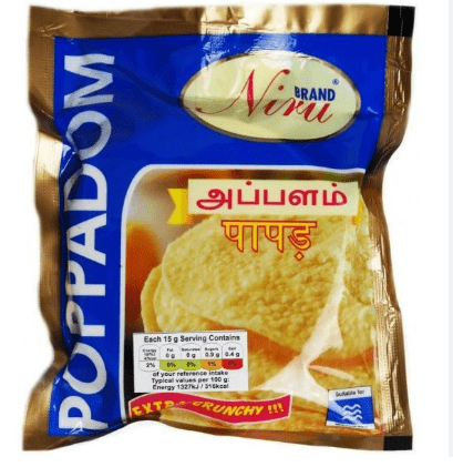 NIRU PLAIN PAPPADAMS(5) - 150G - NIRU