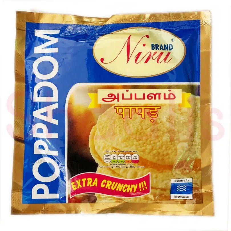 NIRU PLAIN POPPADAM MINI - 150G - NIRU