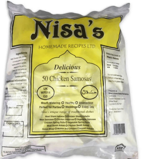 NISA'S CHICKEN SAMOSAS - 40 PIECES - NISA'S