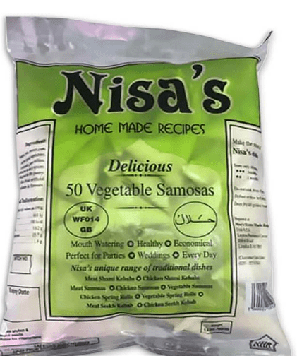 NISA'S VEGETABLE SAMOSAS - 50 PIECES - NISA'S