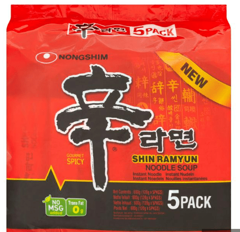 NONGSHIM SHIN RAMYUN NOODLE SOUP 5 PACK - 600G - NONGSHIM