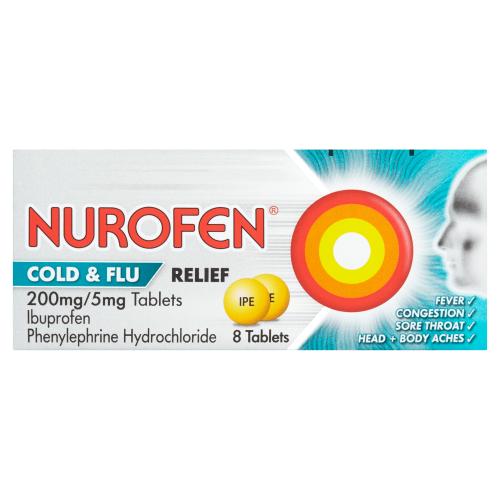 NUROFEN GSL COLD & FLU TABS - 8PK - NUROFEN