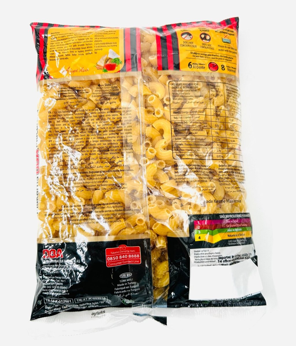 OBA MALKARNA PASTA BIG ELBOWS - 400GM - OBA