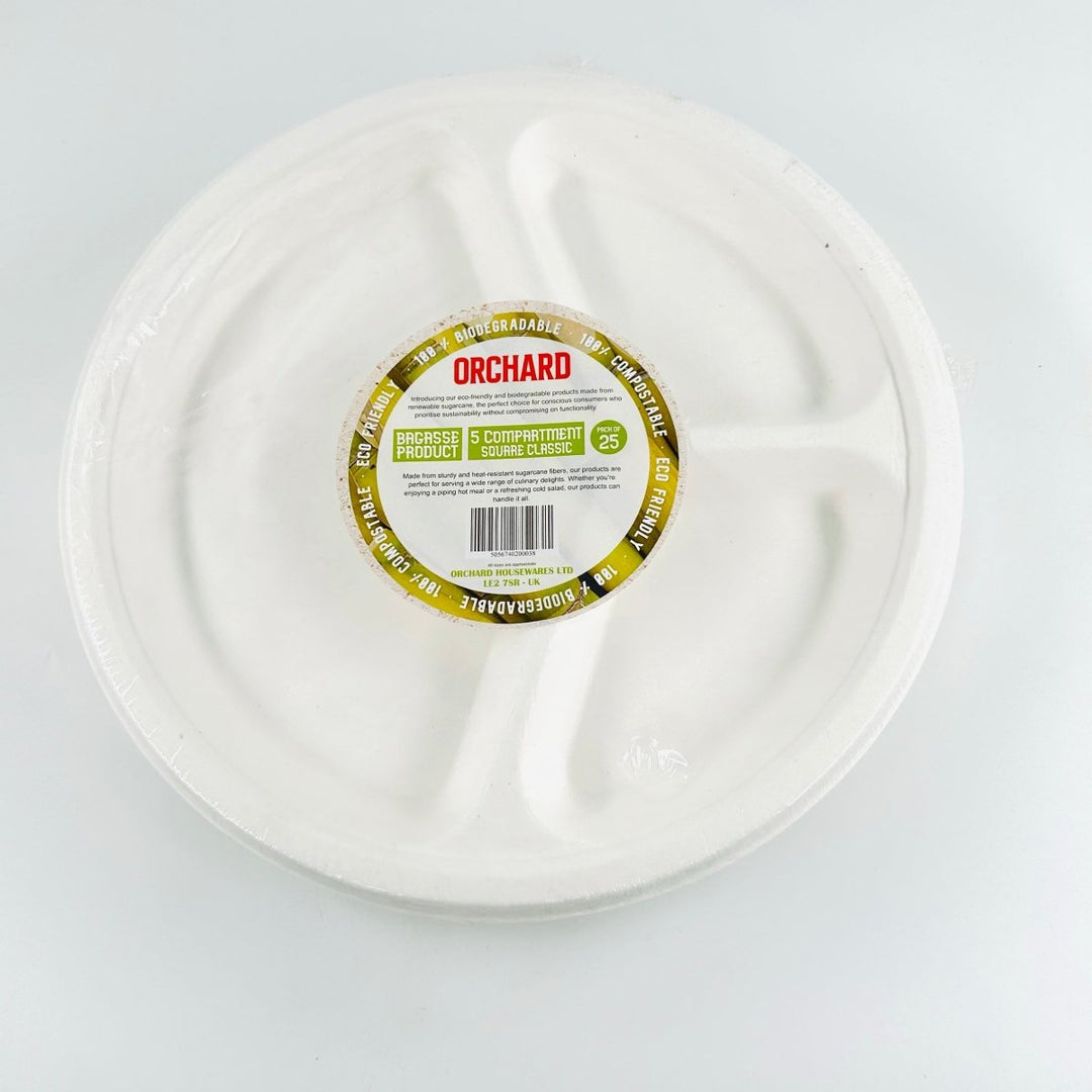 ORCHARD 10 INCH 3 COMAPRTMENT ROUND PLATE - 25PCS - Branded