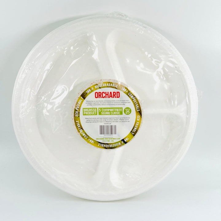 ORCHARD 10 INCH 3 COMAPRTMENT ROUND PLATE - 25PCS - Branded