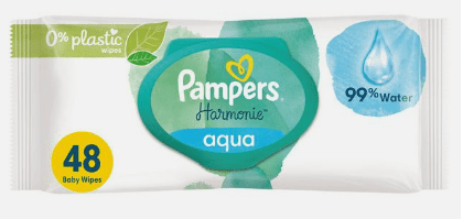 PAMPERS AQUA BABY WIPES PLASTIC FREE - 48S - PAMPERS