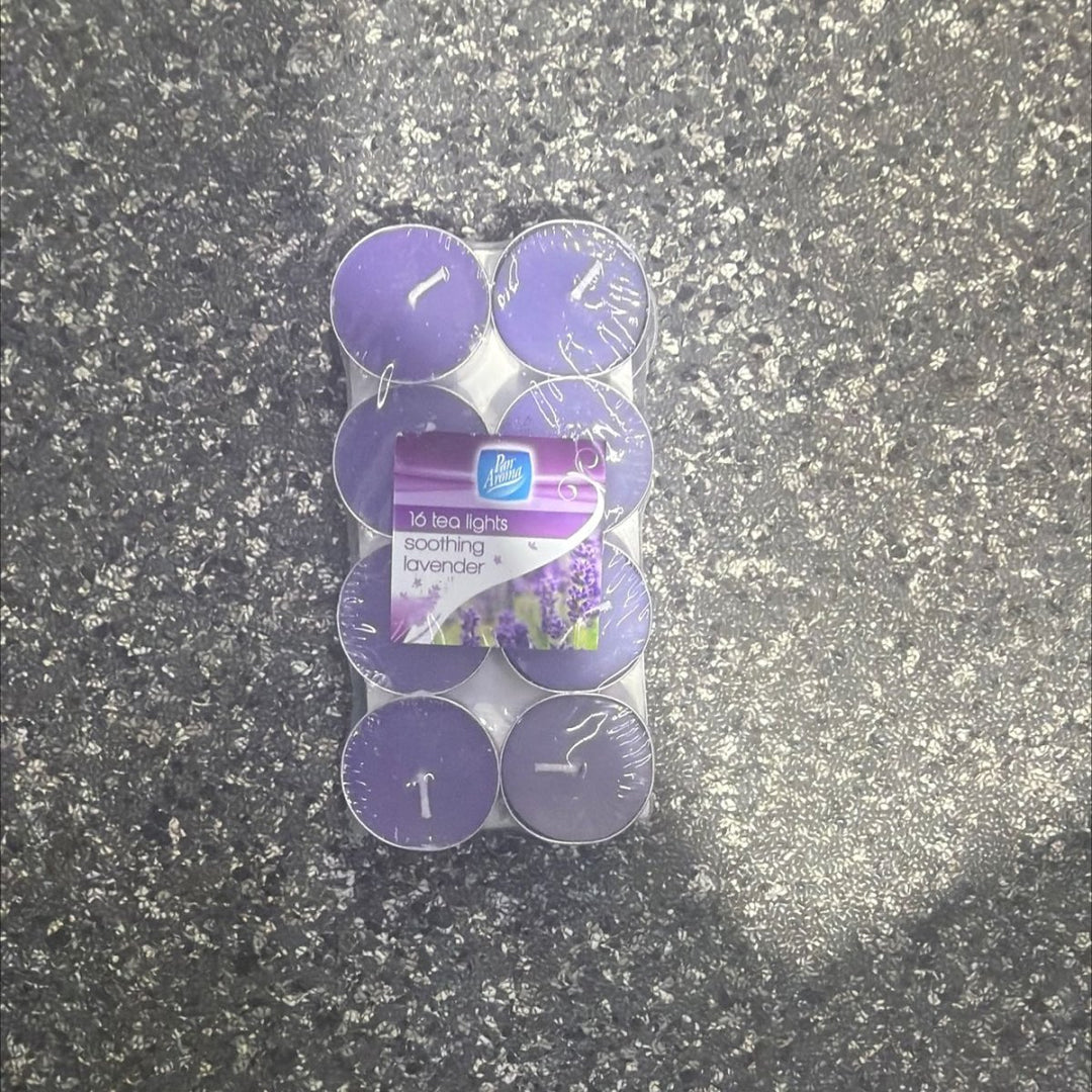Pan Aroma Soothing Lavender Tea Light Candles - 16pcs - PAN AROMA