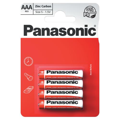 PANASONICRED ZINC BATTERY R03 AAA - 4PACKS - PANASONIC