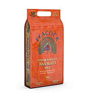 PEACOCK GOLDEN SELLA BASMATI RICE - 4KG - PEACOCK