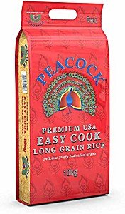 PEACOCK PREMIUM EASY COOK LONG GRAIN RICE - 10KG - PEACOCK